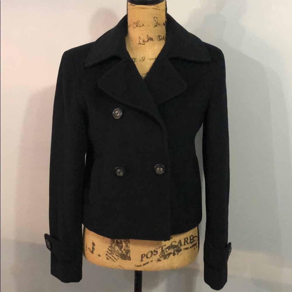 Express Black Pea Coat Short Length Size XS